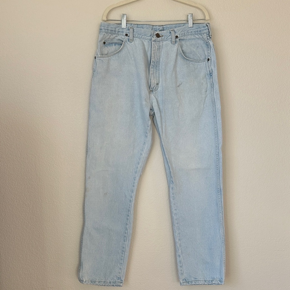 Vintage Made in USA Wrangler Jeans Light Wash High Rise Straight Leg Size 36x30